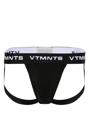 VTMNTS logo-waistband cotton jockstrap - Black