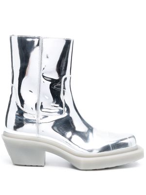 VTMNTS metallic-effect 60mm ankle boots - Grey