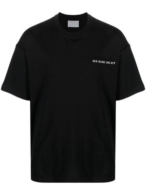 VTMNTS number-print cotton T-shirt - Black