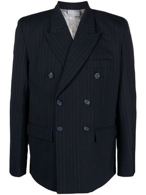 VTMNTS pinstriped double-breasted blazer - Blue