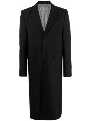 VTMNTS piped-trim mid-length coat - Black