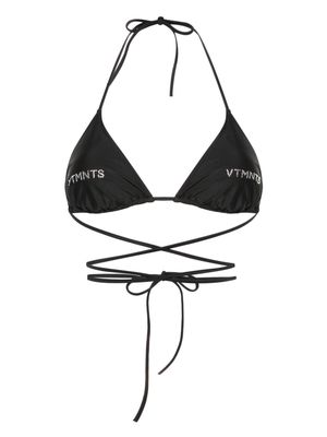 VTMNTS rhinestone-embellished bikini top - Black