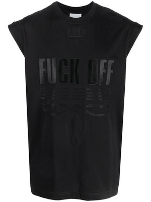 VTMNTS slogan-print sleeveless vest top - Black