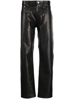 VTMNTS straight-leg calf-leather trousers - Black