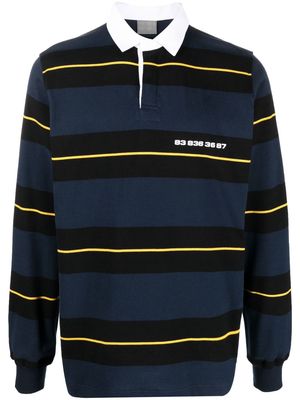 VTMNTS striped long-sleeve rugby shirt - Blue