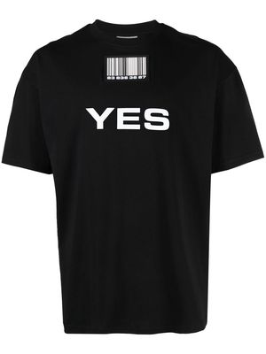 VTMNTS Yes No cotton T-shirt - Black