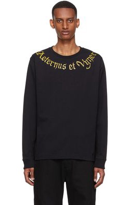 Vyner Articles Black Organic Cotton Long Sleeve T-Shirt