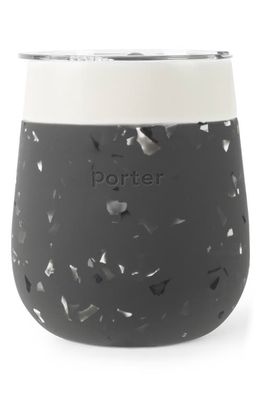 W & P Design Stemless Insulated Wine Glass in Terrazzo Charcoal