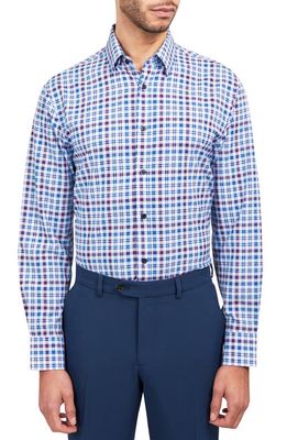 W. R.K Check Performance Dress Shirt in Blue/Red