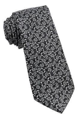 W.R.K Floral Silk Tie in Charcoal