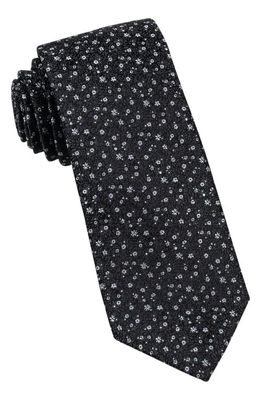 W.R.K Mini Floral Silk Tie in Black