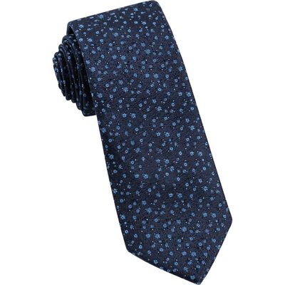 W. R.K Mini Floral Silk Tie in Navy