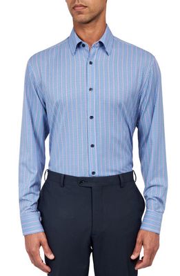 W. R.K Regular Fit Houndstooth Stretch Dress Shirt in Pink/Blue