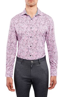 W. R.K Slim Fit Floral Print Performance Dress Shirt in Pink