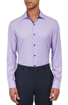 W. R.K Slim Fit Houndstooth Stretch Dress Shirt in Purple