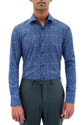 W.R.K Slim Fit Liberty Floral Stretch Performance Dress Shirt in Navy