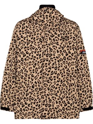 WACKO MARIA leopard print hooded jacket - Neutrals