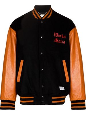 WACKO MARIA logo-embroidered bomber jacket - BLACK BROWN