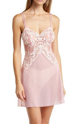 Wacoal Instant Icon Chemise in Bridal Rose/Crystal Pink