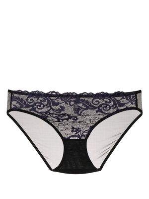 Wacoal lace-trimmed sheer briefs - Black