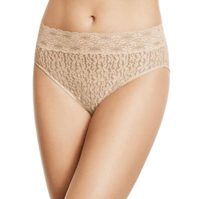 Wacoal Women's Halo Lace Hi Cut Brief in Sand