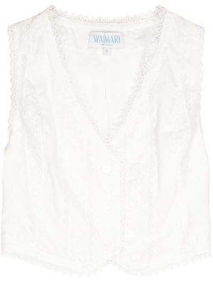 Waimari Ariel broderie-anglaise cotton vest - White