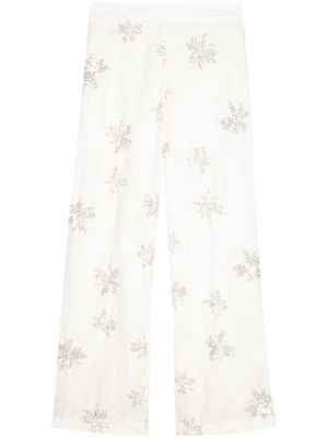 Waimari Celeste wide-leg sequin-embellished trousers - White