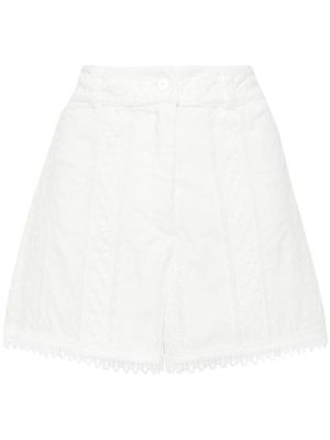 Waimari lace-detailing high-rise shorts - White