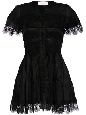 Waimari Violetta short-sleeve linen minidress - Black