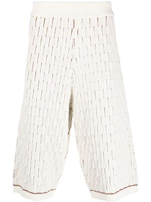 Wales Bonner calf-length knitted shorts - Neutrals