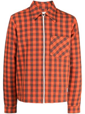 Wales Bonner check-pattern organic-cotton jakcet - Orange