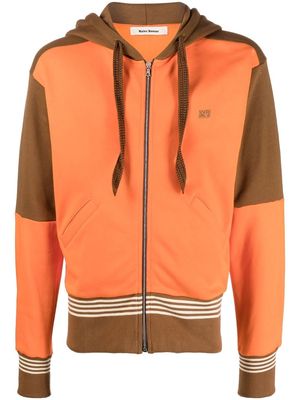 Wales Bonner colour-block zipped hoodie - Orange