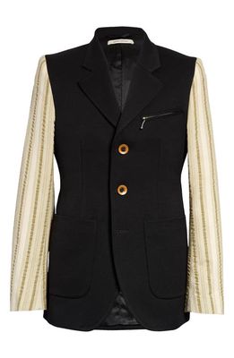 Wales Bonner Coltrane Mixed Media Tailored Jacket in Black