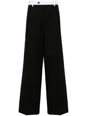 Wales Bonner contrasting-waistband wool trousers - Black