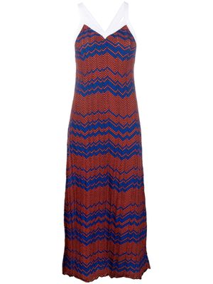 Wales Bonner fully-pleated knitted dress - Red