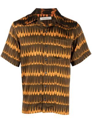 Wales Bonner geometric-print short-sleeve shirt - Orange