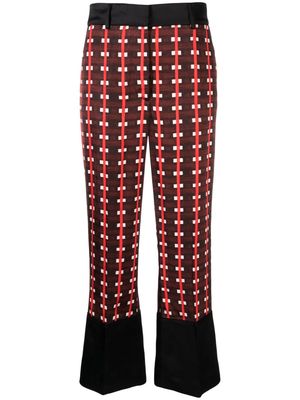 Wales Bonner Harmony check-pattern trousers - Brown