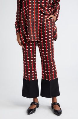 Wales Bonner Harmony Geo Print Straight Leg Pants in Brown And Red