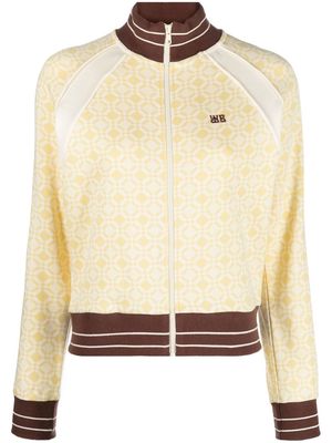 Wales Bonner high-neck logo-embroidered jacket - Yellow