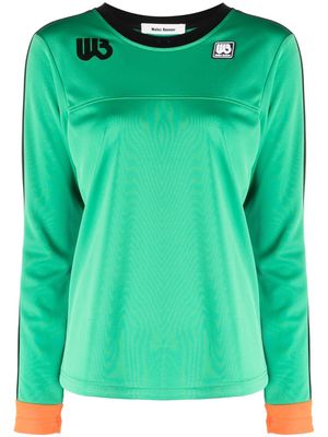 Wales Bonner logo-patch organic-cotton sweatshirt - Green