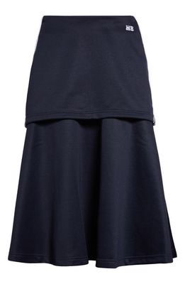 Wales Bonner Mantra Layered Midi Skirt in Navy