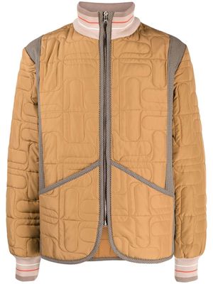Wales Bonner multi-panel padded jacket - Brown