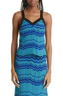 Wales Bonner Palm Motif Sweater Camisole in Green And Blue