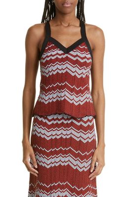 Wales Bonner Palm Motif Sweater Camisole in White And Red