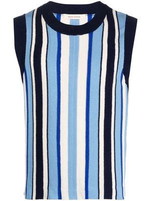 Wales Bonner Scale striped knitted vest - Blue