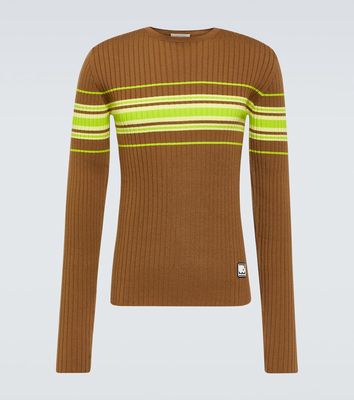 Wales Bonner Show striped ribbed-knit wool-blend top