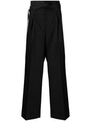 Wales Bonner side-fastening wide-leg trousers - Black