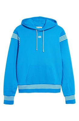 Wales Bonner Solo Embroidered Logo Organic Cotton Hoodie in Blue