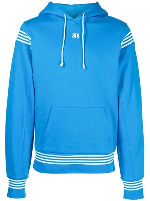 Wales Bonner Solo logo-embroidered hoodie - Blue