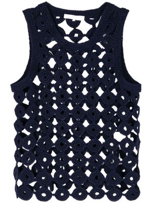 Wales Bonner Stanza crochet-knit vest - Blue